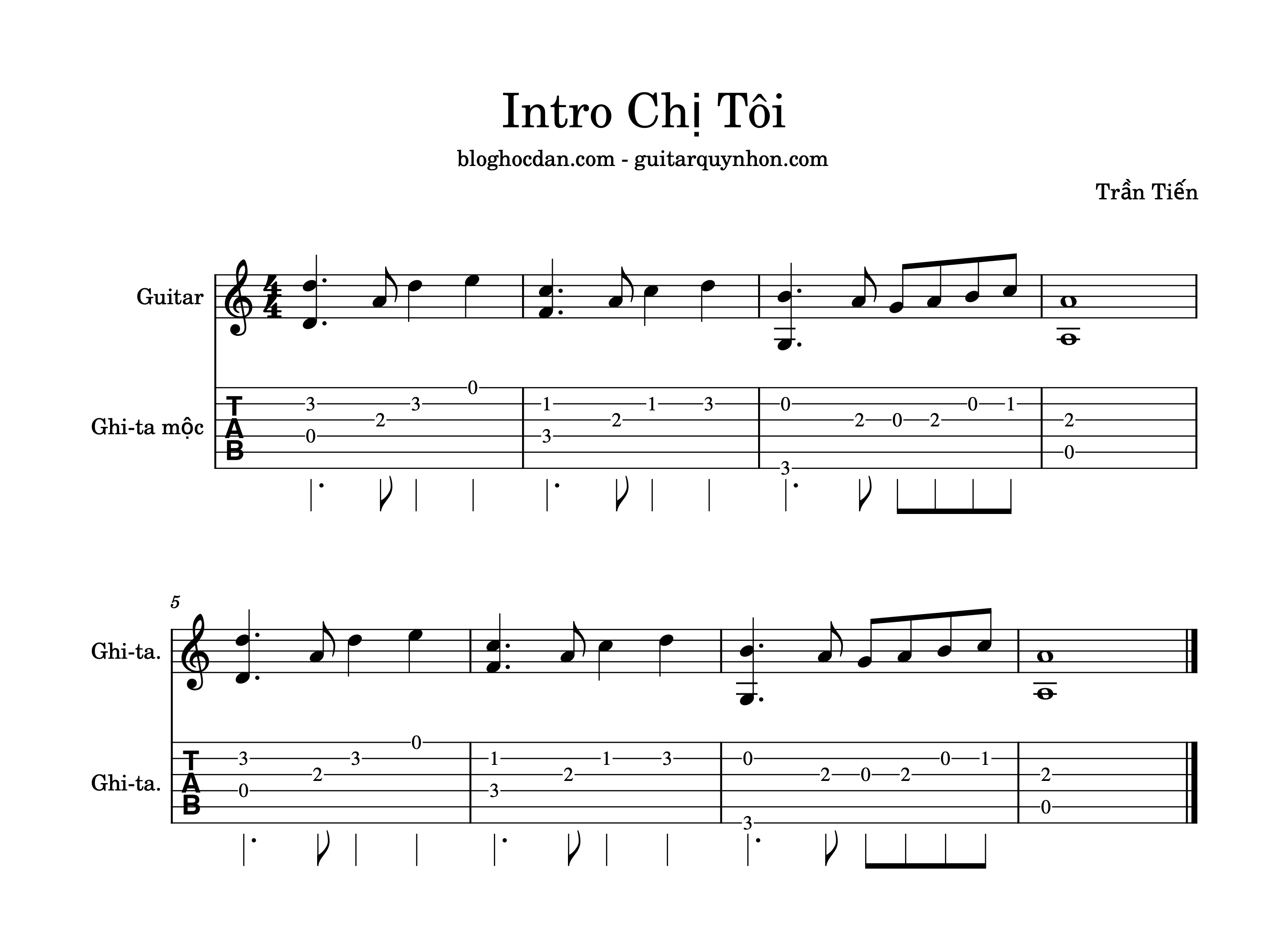 Intro guitar Chị tôi trần tiến