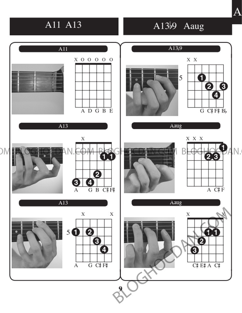 Tổng hợp Hợp âm và thế tay tone A