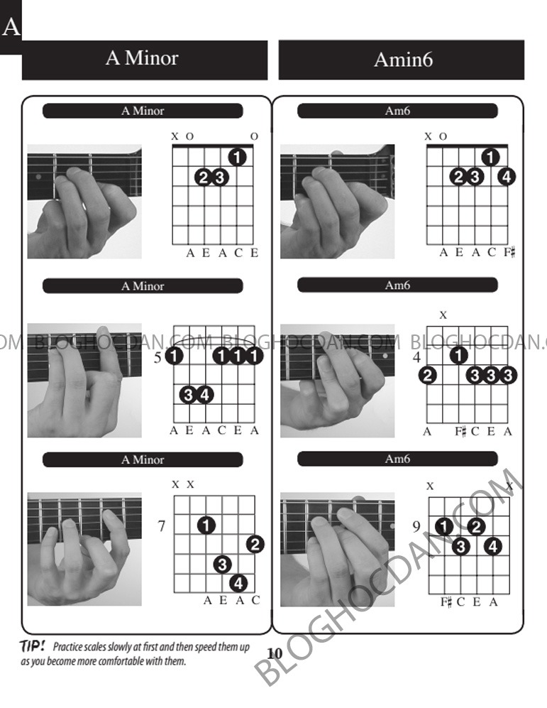 Tổng hợp Hợp âm và thế tay tone A